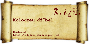 Kolodzey Ábel névjegykártya