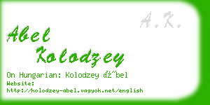 abel kolodzey business card